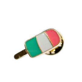 Miniblings Ice Lolly Stripes Pin Metal Brooch Holiday Popsicle Summer Food Handmade Fashion Jewellery I Lapel Pin Button Pins, Metal