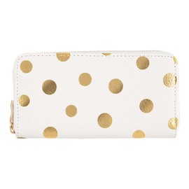 DRAEGER Paris 1886 Women's Large Gold Dots White Purse, White