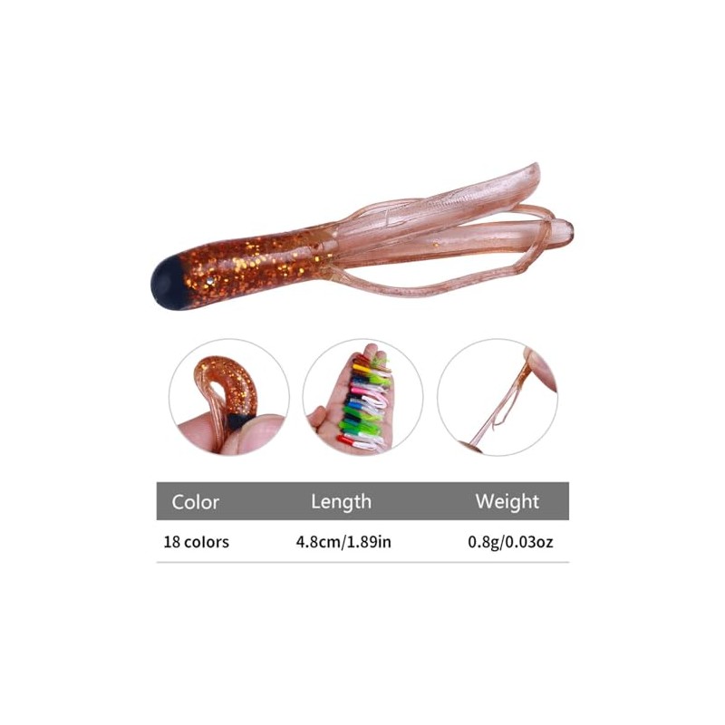FOLANDO 20 PCS Soft Octopus, Fishing Squid Lures Multicolour Octopus