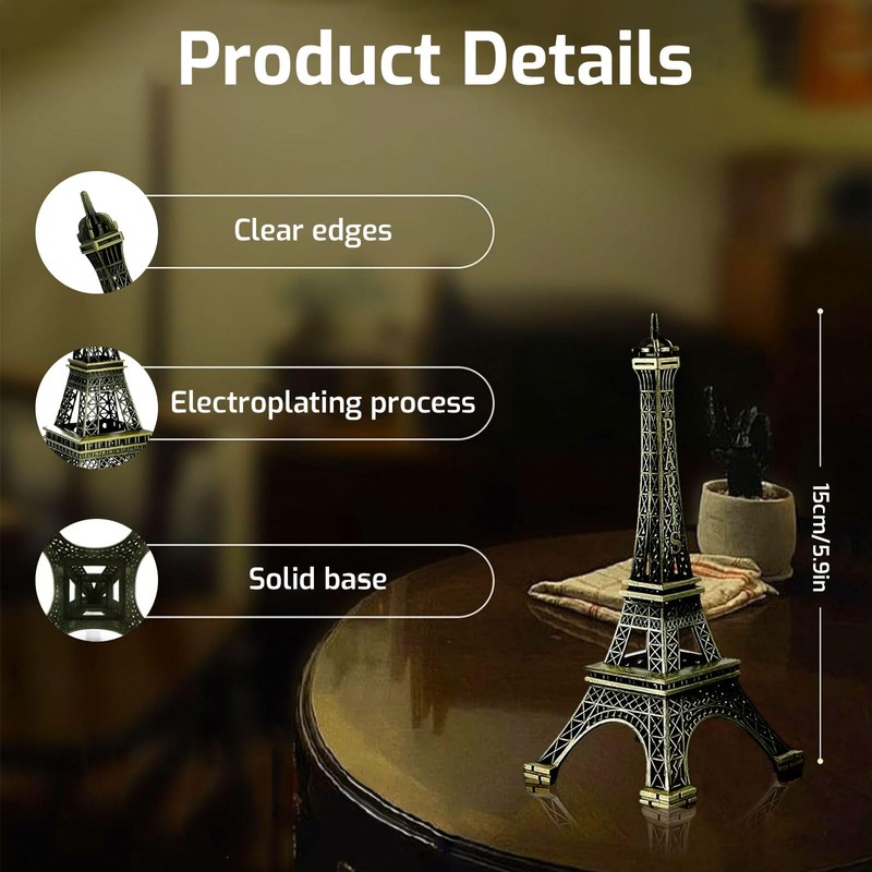 AzureRay Eiffel Tower, Eiffel Tower Model Made of Metal, Eiffel