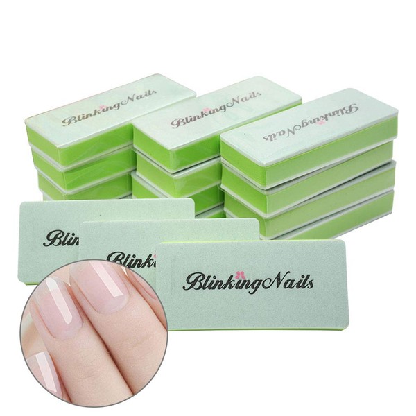 BlinkingNails Nail Buffer File with Double Sides Professional Nail Polishing Block 1000/4000 Grit Shiner Manicure Nail Art Tools for Natural Nails Pack of 12pcs