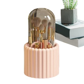 Rotating Makeup Brush Holder - Brush Holder Rotating Organizer,Falling Resistant Make Up Stand With Lid for Bedroom