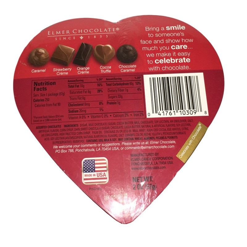 Valentine Rose Heart Shaped Chocolate Gift Box 2 oz (Pack