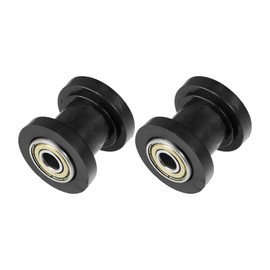 X AUTOHAUX 2 Pcs 8mm Chain Pulley Chain Adjust Tensioner for Motorcycle Black