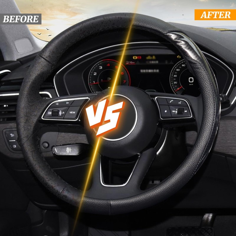 KAFEEK Carbon Fiber Steering Wheel Cover, Universal 15 inch, Anti-Slip,