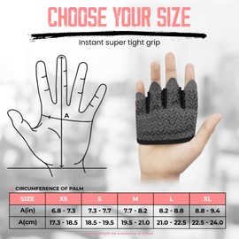FITNESS FORCE Workout Gloves for Men & Women Partial Weight Lifting Gloves Non-Slip Gym Gloves Lifting Grip Calluses Guard Fingerless Exercise Gloves with Full Palm Protection (Pink, Large)