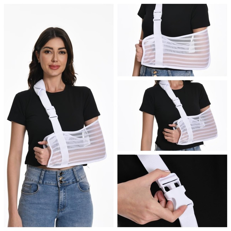 Ledhlth Mesh Breathable Arm Sling for Women/Men& Adults - Adjustable