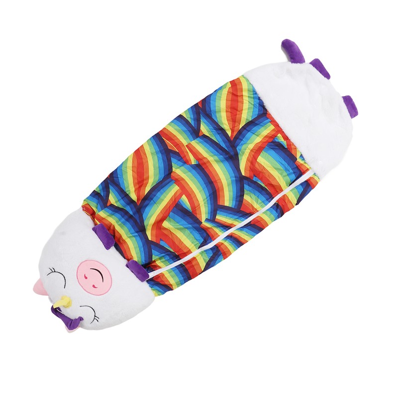 Kids Sleeping Bag Cartoon Animals Soft Plush Wearable Foldable Prevents
