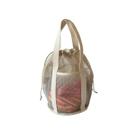 yacanova Pool Bag, Beach Bag, Mesh Tote, Swimming Bag, For Swimming Girls, Boys, Simple, Non-stuffy, Lightweight, Sand Play, white (off-white)