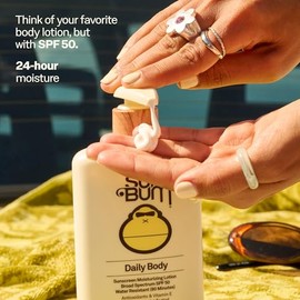 Sun Bum Daily SPF 50 Sunscreen Body Lotion - Broad Spectrum Moisturizing Sunscreen with Vitamin E - Vegan and Hawaii 104 Act Compliant (Without Octino