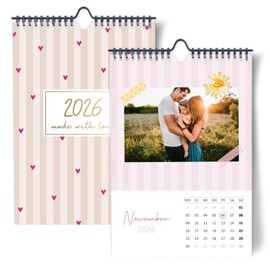 Photo Calendar 2026 to Design Yourself, DIY Craft Calendar, DIN A4, High-Quality Wall Creative Calendar 2026 to Design Yourself, Stick Photo Pictures