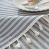 meioro Tablecloths Striped Tassel Table Cloth Rectangular Tablecloth Cotton Linen