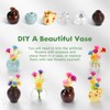 GOOZADA 6 Pack Mini Ceramic Vase Magnets, Glass Magnet Vases