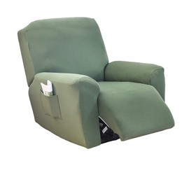 NILUOH Stretch Recliner Cover 4 Pieces Electric Power Lift Recliner Chair Cover Reclining Couch Cover Anti-Slip Fitted Furniture Protector with Side Pocket