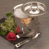 Elegance Hammered 6-Inch Stainless Steel Ice Bucket With Tongs