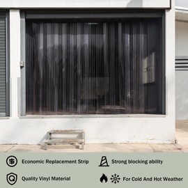 Plastic Door Strips, 8' x 7" Vinyl Replacement Dog House Door Flap Curtain Waterproof Clear Curtain Strips, Walk in Freezers, Coolers, Basement and Warehouse Doors, 0.08" Thickness