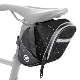 WOTOW Bike Saddle Bag - Waterproof Strap-on Bike Seat Bag - Reflective Bicycle Under Seat Storage Pouch for Road Mountain Bike Cycling Travel