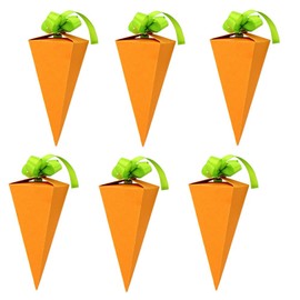 ZELAITE 6 Carrot Boxes for Crafts and Filling, Easter Gift Boxes, Easter Candy Box - Easter 2024 (A)