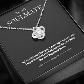 Fa Gifts to My Future Wife Necklace Gifts for Wife Girlfriend to My Soulmate When I Tell You I Love You Love Knot Necklace (Love Knot Necklace)