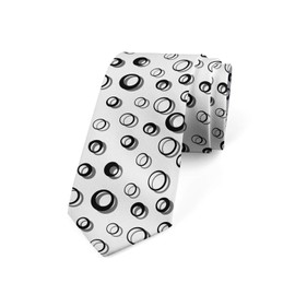Ambesonne Men's Tie, Minimalist Rounds, Necktie, 3.7", Black White