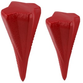 ZEONHAK 2 PCS 2 Sizes Diamond Wood Splitting Wedge, 3.5lb 5lb 4-Direction Steel Splitting Wedge, 4 Way Wood Splitter Wedge for Wood Splitting, Red