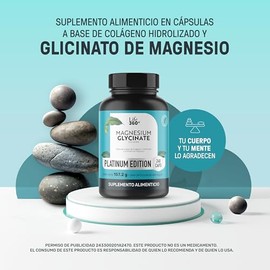 LIFE 360+ Glicinato de Magnesio | 240 Cápsulas de 655 Miligramos | Colágeno Hidrolizado | 60 Porciones | Suplementos Alimenticios | Magnesium Glycinat