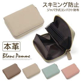 Blampom bp-1060 Women's Card Case, Genuine Leather, Magnetic, Anti-Skimming, Card Holder, beige, (greige)