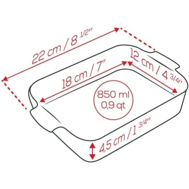 PEUGEOT - Rectangular ceramic baking dish - 22 cm x