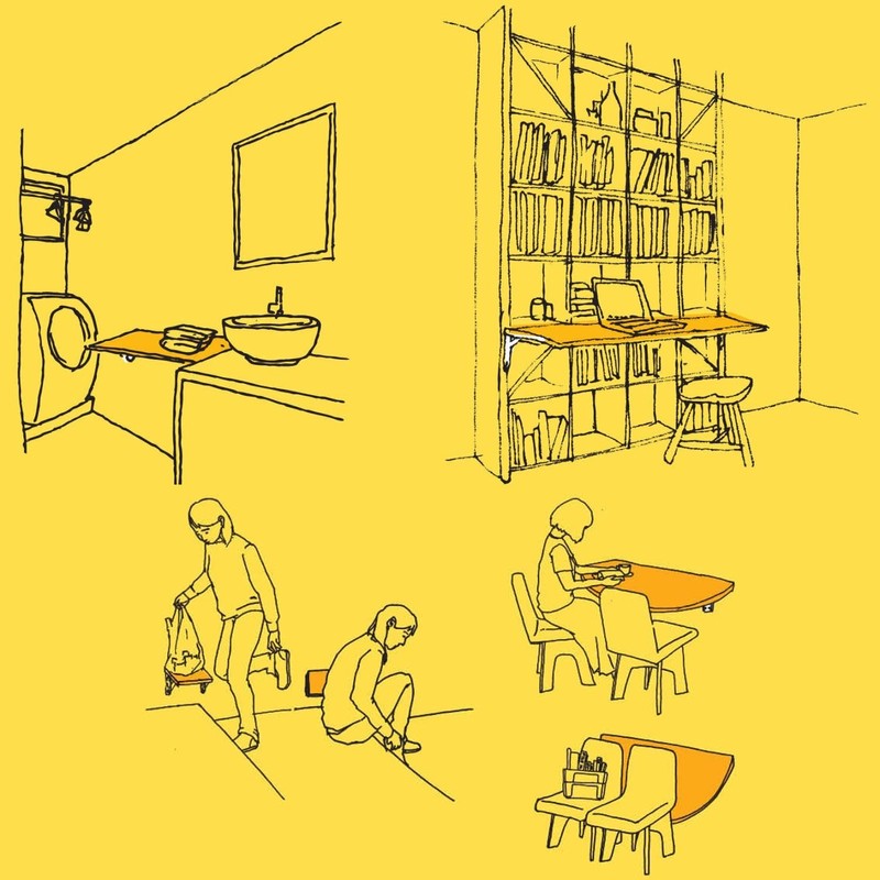 Tanner Folding Metal Shelf Brackets, Set of 2