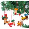 Brubaker Set of 6 Wooden Railway Pendants, Tree Decorations, Locomotives,