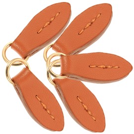 SEWACC Zipper Pull Replacement Kit 5pcs Cowhide Zipper Pullers DIY Accessory for Bags Suitcases