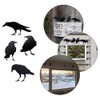 4 Pcs Crow Acrylic Bird Sculpture Bird Silhouette Garden Art