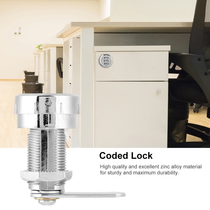 2pcs 30mm/1.18in 3-Digit Mechanical Code Password Lock for Cabinet Wardrobe