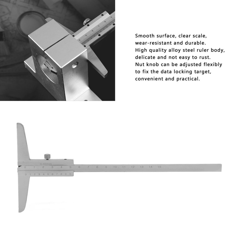 0‑150mm Depth Vernier Caliper 0.02mm Accuracy Gauge Instrument Ruler Depth
