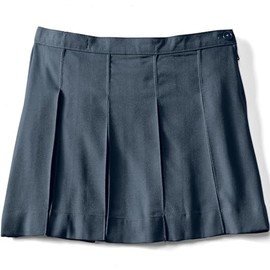 Lands' End Uniform Solid Box Pleat Skirt Above The Knee Classic Navy Kids 4