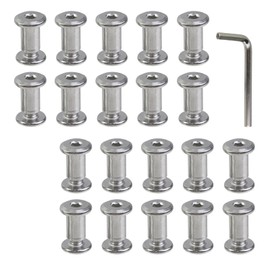 Oedema 20 Sets M6×6mm Silver Chicago Screws Countersunk Leather Rivets Stainless Steel Binding Screw Post for Leather Crafting, Bed, Φ8×12mm Barrel Nuts and Bolts