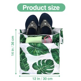 eaxin Wet Bag,Wet Dry Bag, Wet Bag for Swimsuit,Travel,Beach,Pool,Diapers,Dirty Yoga Gym Clothes,Makeup Bag,Waterproof Tropical Palm Leaves Decor Jungle Palm Leaf Favors