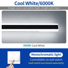 Daoseolo 2 Pack Modern Outdoor Wall Sconce, 31.4inch LED Outside Wall Light Fixture, IP65 Waterproof, 6000K Cold White, Black Minimalist Exterior Lighting Patio Lamps for House, Porch, Garage