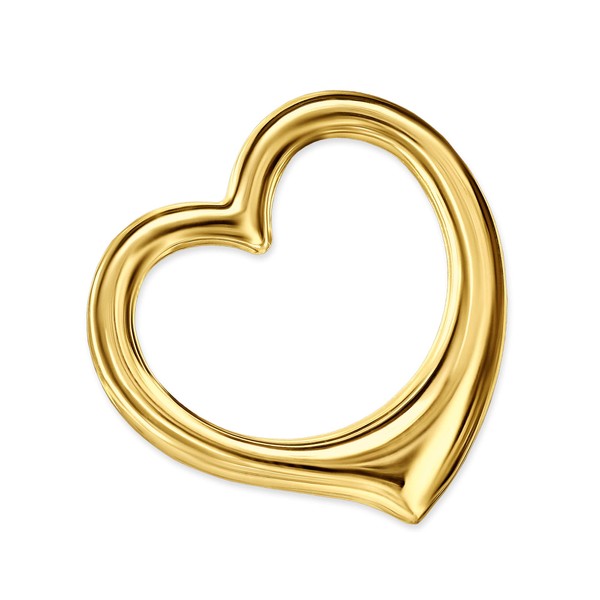 Clever Jewellery Golden Grain Pendant "Heart 16 mm Inner Open