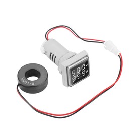 LED Digital Display AC Voltmeter Voltage Display 22 mm 0-100 A 60-500 V Meter Indicator Light (White)