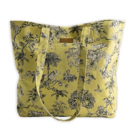 Maison d' Hermine Canvas Tote Bag for Women Cotton Canvas Reusable Shoulder Grocery Bags Bulk with Handles for Shopping Travel Holiday Mom Work Beach Lunch Men Perfect for Gift (Bonobo - Yellow)