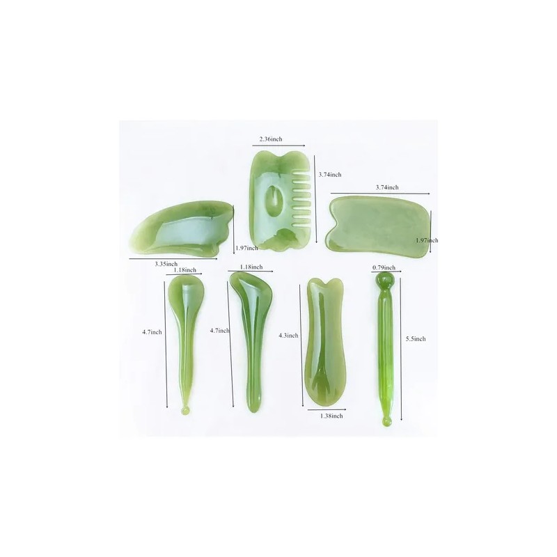 Set De 7 Piezas Gua Sha Para Masajear Relajar Facial
