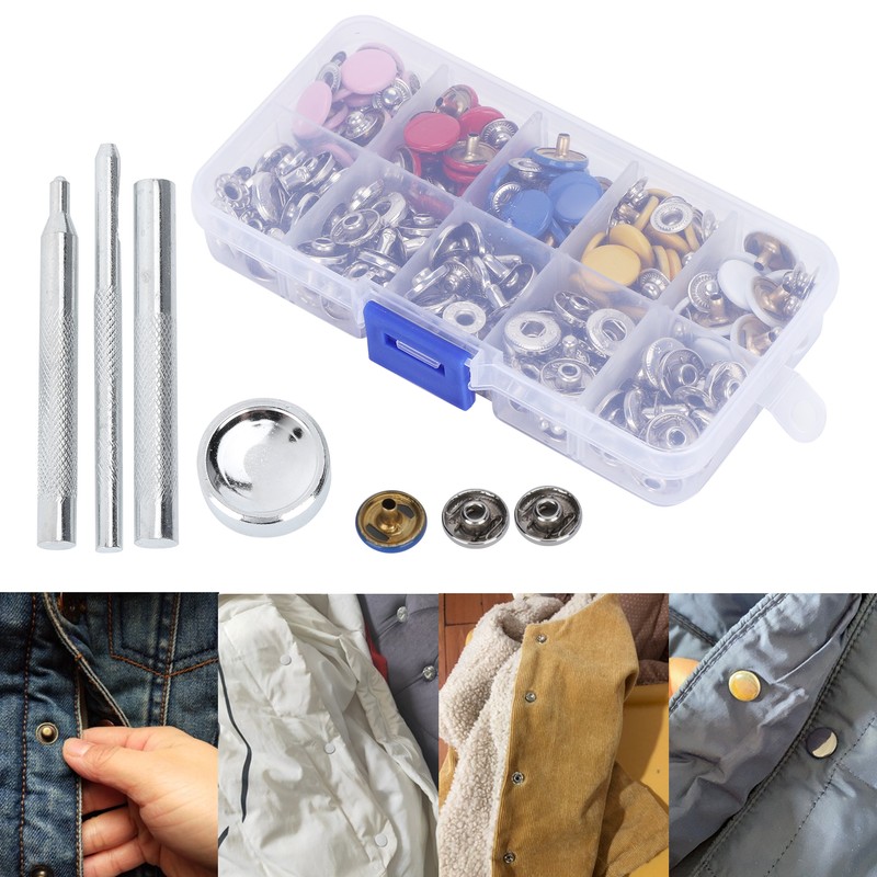 Snap Fastener Kit Metal Press Stud Leather Tich Button Tool