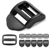 CooBigo 6 Pcs Ladder Slider Buckles+6 Pcs Tri glide Slider