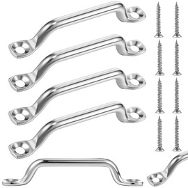 Yaocom Stainless Steel Footman Loop with Flat Head Tapping Screws Bimini Top Strap Footman Loop for Kayak, Boat(4 Pcs)