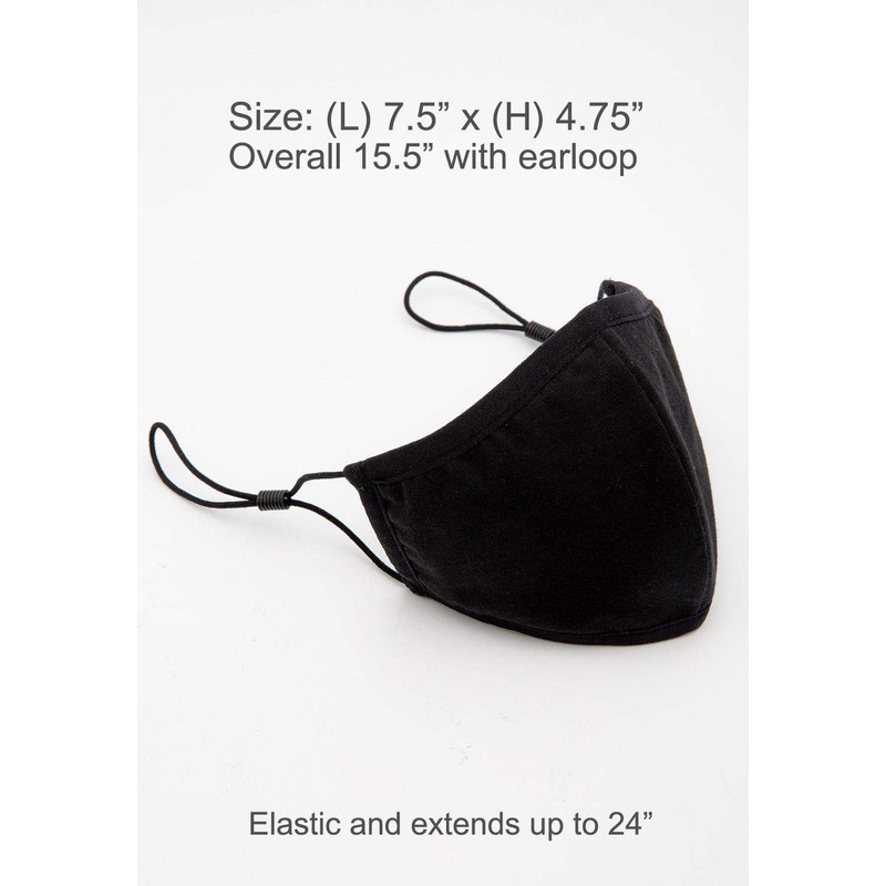 Econo High - Washable Reusable Black Cotton Face Mask Fabric