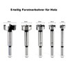 GLRYD 5-Piece Forstner Drill Bit Set for Wood, Diameter 15/20/25/30/35