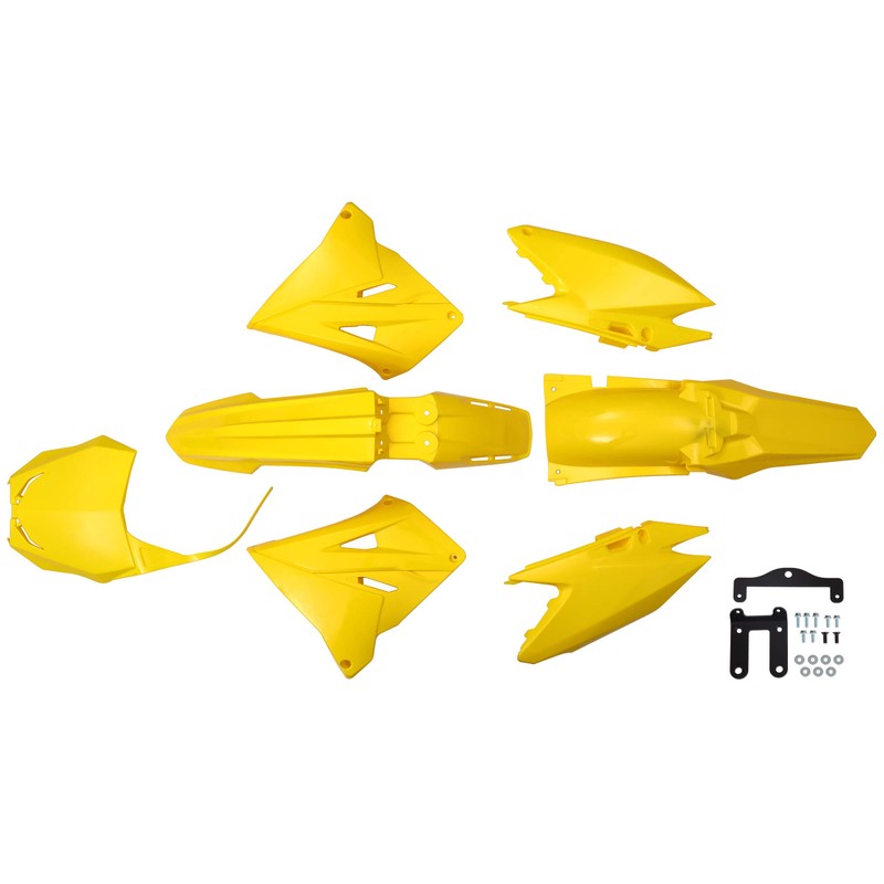 HECASA Yellow Plastic Kit Bodywork Set Compatible With 2001-2007 Suzuki