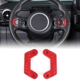 Bekantogy 2PCS Steering Wheel Guards Compatible with INEOS Grenadier 2022-2026 Aluminum Alloy Steering Wheel Buttons Mis-Touching Pads Interior Accessories (Red)