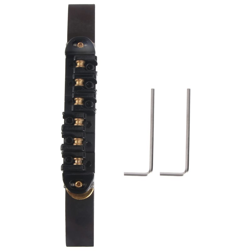 ULTNICE Archtop Jazz Guitar Bridge with Gold Roller Saddles Rosewood